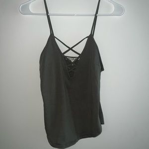 V-neck dark green tank top from Express - size small